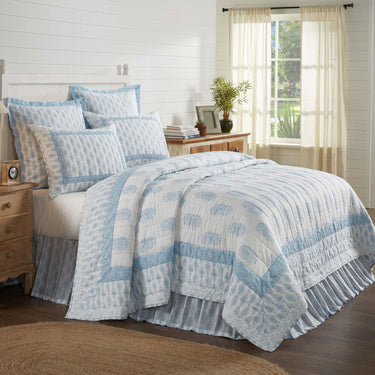 Avani Blue King Quilt 105Wx95L VHC Brands - The Fox Decor